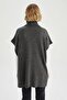 Oversize Fit Turtleneck Basic Knitwear Poncho - 8