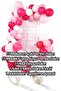 45 Balloon Chain: (15 Macarons Pink, 15 Metallic Fuchsia, 15 Matte White Balloons, Chain, Adhesive)