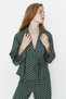 Green Heart Tie-Detail Viscose Woven Pajama Set THMAW22PT0300 - 2
