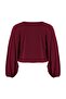 Bordo Balon Kol Kruvaze Yaka Örme Cop Bluz TBBAW23AF00029 - 8
