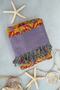 Ottoman Chinese Motif and Crystal Patterned Double Sided Peshtemal and Beach Towel - 5