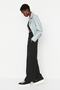 Black Wide Leg Elastic Waist Woven Trousers TWOSS22PL00024 - 5