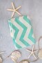Anatolian Zigzag Patterned Turquoise Peshtemal and Beach Towel - 4