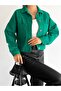 Women's Dark Green Crop Denim Jacket - 3