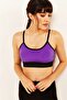 Women's Lilac Cross Thin Rope Strap Sports Bra - 3