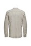 Men's Beige Shirt - Solid Linen Noos (22019173-chi) - 2