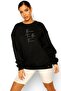 Oversize Born To Be Free Printed Black Sweatshirt - 2