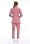 Buttoned Fake Pocket Blazer Jacket Pipe Leg Belt Pocket Stretchy Pants Suit - 5