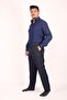 Men's Classic Relaxed Cut Navy Blue Fabric Trousers