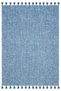 Moroccan 9007 Blue Colored Wicker Look Modern Rug with Blue Tassels