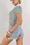 New Trend Green Striped Crop Top - 2