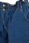 Mavi Lastikli Yüksek Bel Geniş Kesim %100 Pamuk Non-Stretch Büyük Beden Denim Şort TBBSS22JE00015 - 5