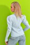 Women's Baby Blue Princess Sleeve Half Turtleneck Camisole Blouse ALC-X5042 - 5