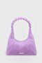 Women's Lilac Knitted Handle Baguette Bag 215