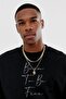 Oversize Born To Be Free Printed Black Sweatshirt - 5