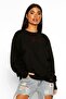 D Oversize Red The End Printed Black Sweatshirt - 2