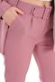 Buttoned Fake Pocket Blazer Jacket Pipe Leg Belt Pocket Stretchy Pants Suit - 3