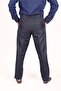 Men's Classic Relaxed Cut Navy Blue Fabric Trousers - 3