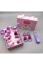 18 Pieces Bag Boxed Luxury Baby Kids Buckle Strap Set Rubber Collet Bow Glitter Lilac Purple