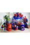 30 Pieces Spiderman Themed Balloon Set (Navy Blue - Red - Chrome Silver)