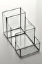 20x11x10cm Black Anthracite Geometric Glass Pen Holder Organizer Office Decoration Makeup Brush Organizer - 3