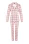 Pembe %100 Pamuklu Ekoseli Örme Pijama Takımı THMAW20PT0266 - 7