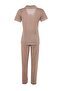 Taupe Color Printed Shirt-Pants Knitted Pajama Set THMSS21PT0876 - 8