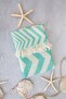 Anatolian Zigzag Patterned Turquoise Peshtemal and Beach Towel - 3