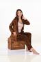 Velvet Pajama Set with Brown Dressing Gown