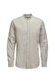 Men's Beige Shirt - Solid Linen Noos (22019173-chi)