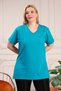 Large Size Organic Cotton Side Slit Lycra Comfort Model Short Sleeve Sports And Casual T-shirt - 7