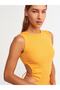 90409 Back Detailed Crew Neck Dress-orange - 4