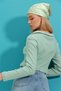 Women's Green Polo Neck Corded Soft Textured Crop Blouse ALC-X7322 - 4