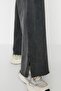 Antrasit Soluk Efektli Wide Leg/Geniş Paça Normal Bel İnce Örme Eşofman Altı Pantolon TWOAW22EA0426 - 2