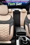 Car Seat Cover Full Set 3D Textured Fabric Beige - Carbon - 2