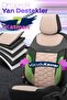 Car Seat Cover Full Set 3D Textured Fabric Beige - Carbon - 6
