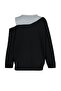 Siyah Bisiklet Yaka Omuz Detaylı İnce Örme Büyük Beden Sweatshirt TBBAW23AO00020 - 10