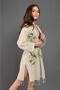 Green Floral Pattern Hooded Short 100% Cotton Pareo / kimono / Beach Dress - 4