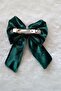 Bow Appearance Green Velvet Fabric Automatic Hair Clip 6000 - 2