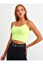 3528 Elastic Crop Top-neon Yellow
