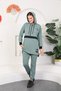 Mint Green Color Women's Hooded Sweatshirt - Jogger Sports Suit Tracksuit - 3