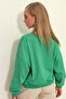 Women's Green Lace-up Oversize Sweatshirt MDA-1029 - 6