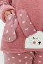 Pudra Kalpli Uyku Bantlı Polar Kışlık Örme Pijama Takımı TBBAW23AI00025 - 5