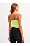 3528 Elastic Crop Top-neon Yellow - 3