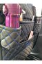 Car Seat Back Organizer / Protector / Organizer + 5 Years Warranty - Blue Stitched Black Quilted - 7