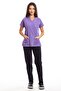 Lilac Top Black Bottom Surgical Doctor Nurse Uniform Scrubs Suit - 2