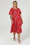 Pentagonal Collar Piece Stitched Half Sleeve Plus Size Cotton Combed Dress - 2