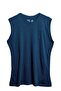 Men's Navy Blue Modal Cotton Crew Neck Sleeveless T-shirt - 2