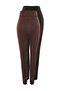 Black-Brown 2-Pack High-Waist Knitted Plus Size Leggings TBBSS22TA0057 - 8