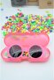Round Powder Pink Color Trend Children's Sunglasses - 2